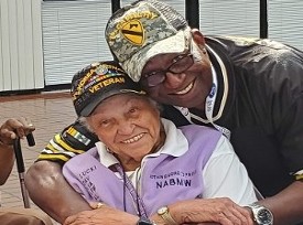 A Woman Korean Vet and Tom Harris