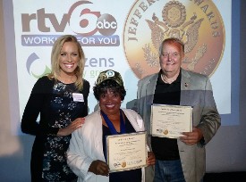 Amanda Starrantino, Dr Doty Taylor & Don Hawkins at the Jefferson Awards