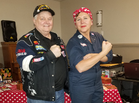 Don Hawkins with Rosie the Riveter