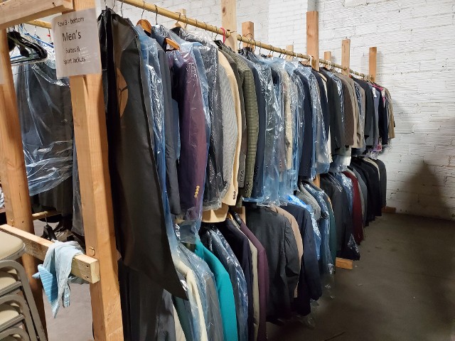 Section 7 of VSC & HRH's warehouse - Men's suits from the Men's Warehouse Section 7 of VSC & HRH's warehouse - Men's suits from the Men's Warehouse