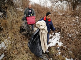 Don Hawkins & Kathy Albright helping relocate some homeless friends