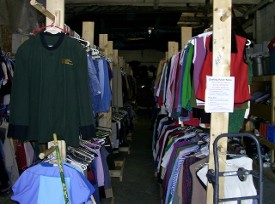 Old Clothing Pantry - we had 12 racks of clothes