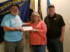 David Sassman & Don Hawkins accepting a $2,500 donation from American Legion Post 64 David Sassman & Don Hawkins accepting a $2,500 donation from American Legion Post 64
