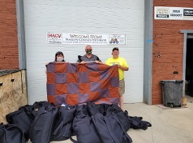 IN Department of Correction helps out by making blankets &bags for our homeless friends