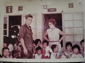 Don Hawkins at one of the orphanages we took clothes and toys to